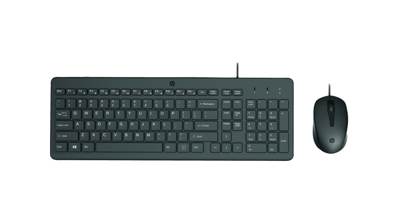 HP 150 USB Wired Chiclet Keyboard & Mouse Combo for Desktop & Laptop